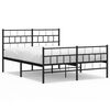 vidaXL Metal Bed Frame without Mattress with Footboard Black 140x190cm