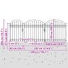 vidaXL Garden Fence Gate with Arched Top Grey 400 x 100 cm Steel