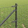 vidaXL Fence with Post Grey 0.4 x 10 m Steel and PVC