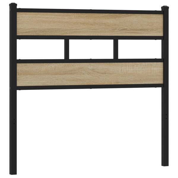 vidaXL Headboard Sonoma Oak 90 cm Iron and Engineered Wood
