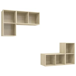 vidaXL Wall-mounted TV Cabinets 4 pcs Sonoma Oak Engineered Wood