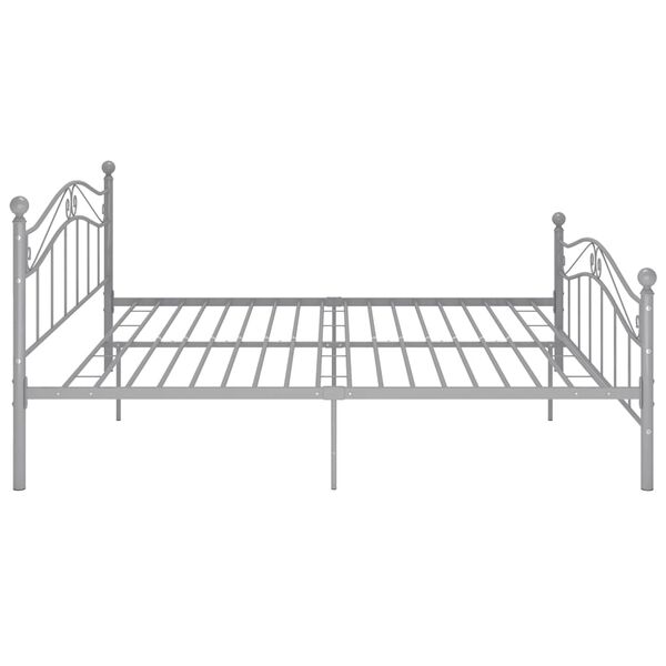 vidaXL Bed Frame without Mattress Grey Metal 200x200 cm