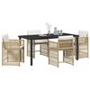 vidaXL Garden Dining Set 5 pcs Beige Poly Rattan