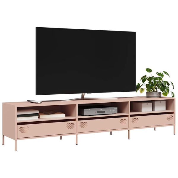 vidaXL TV Cabinet Pink 202x39x43.5 cm Cold-rolled Steel