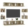 vidaXL 10 Piece TV Cabinet Set Sonoma Oak Engineered Wood