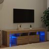 vidaXL TV Cabinet with LED Lights Sonoma Oak 140x36.5x40 cm