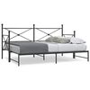 vidaXL Daybed with Trundle without Mattress Black 90x200 cm Steel