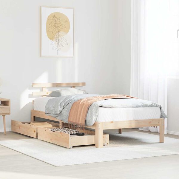 vidaXL Bed Frame with Drawers without Mattress 90x200 cm