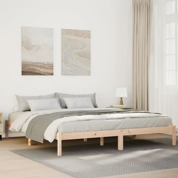 vidaXL Extra Long Bed Frame without Mattress 200x220 cm Solid Wood Pine