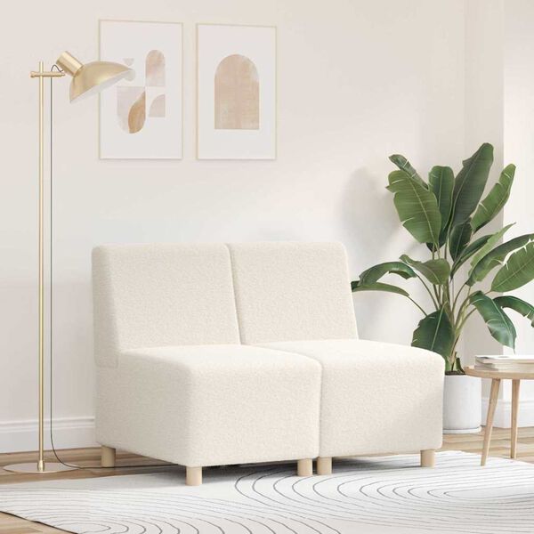 vidaXL Modular Sofa Unit Armless 2 pcs Cream 55 x 74 x 82 cm