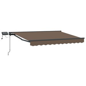 vidaXL Manual Awning Frame with LEDs Taupe 5 x 3 m