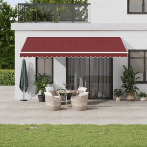 vidaXL Retractable Awning Burgundy 500 x 350 cm Fabric and Aluminium