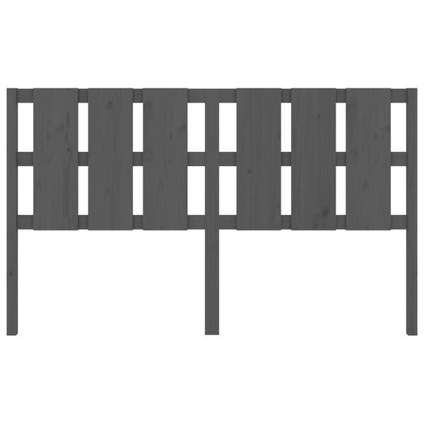 vidaXL Bed Headboard Grey 185.5x4x100 cm Solid Wood Pine