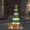 vidaXL Lighted Christmas Tree with 3 Gift Boxes 2D Warm White 150 cm