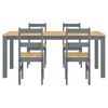 vidaXL 5 Piece Dining Set Panama Grey Solid Wood Pine