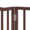 vidaXL Dog Gate with Door Foldable 12 Panels Brown 960 cm Poplar Wood