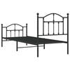 vidaXL Metal Bed Frame without Mattress with Footboard Black 90x200cm