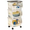 vidaXL Kitchen Trolley White and Taupe