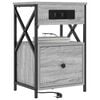 vidaXL Bedside Cabinet with Drawer 2 pcs Grey Sonoma 40 x 31 x 60 cm