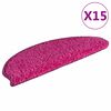 vidaXL Stair Mats 15 pcs 65x21x4 cm Pink Half Round Large