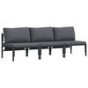 vidaXL Outdoor Furniture with Cushion with Pillow Anthracite Steel