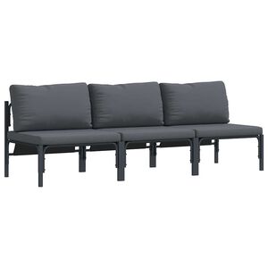 vidaXL Outdoor Furniture with Cushion with Pillow Anthracite Steel