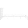 vidaXL Metal Bed Frame without Mattress with Headboard White 135x190cm