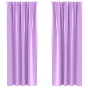 vidaXL Blackout Curtains with Rings 2 pcs Purple 225 x 140 cm