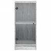 vidaXL Side Cabinet with Glass Doors Grey Sonoma 35x37x75.5 cm
