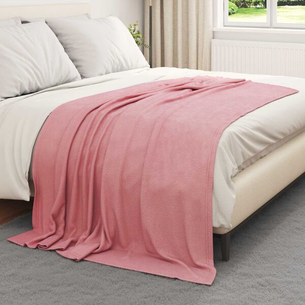 vidaXL Throw Blanket Pink 200 x 150 cm Fleece