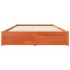 vidaXL Bed Frame Wax Brown 140 x 200 cm Solid Pine Wood