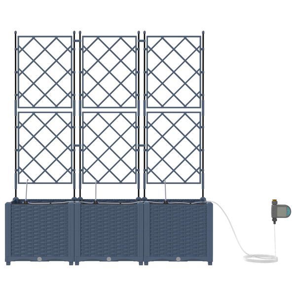 vidaXL Garden Planter Grey 40 x 40 x 143 cm Steel