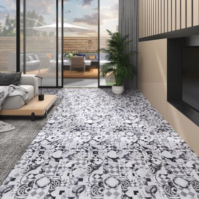 vidaXL Non Self-adhesive PVC Flooring Planks 5.26 m² 2 mm Grey Pattern