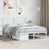 vidaXL Metal Bed Frame without Mattress with Headboard White 140x200cm