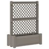 vidaXL Big Planter with Trellis Grey 99.5 x 43 x 133.5 PP
