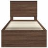 vidaXL Bed Frame with Headboard Brown Oak 90 x 190 cm Solid Pine Wood