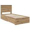 vidaXL Bed Frame with Drawer Artisan Oak 90 x 190 cm Engineered Wood