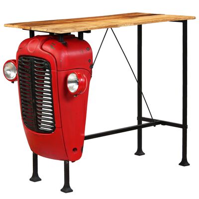 vidaXL Tractor Bar Table Solid Mango Wood Red 60x120x107 cm