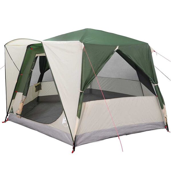 vidaXL Cabin Tent with Roof Green and White 333 x 317 x 194 cm