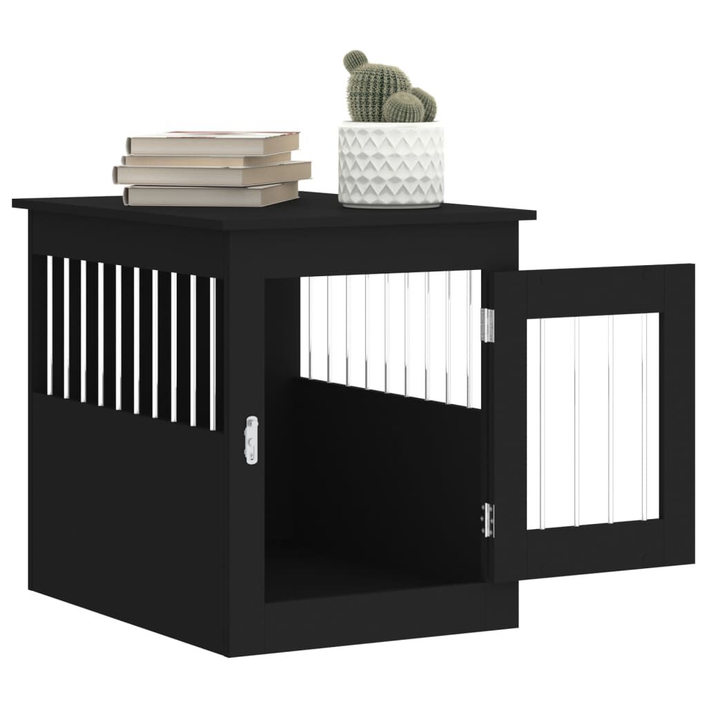 Black wood dog crate shop