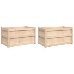 vidaXL Garden Planters 2 pcs Solid Wood Pine