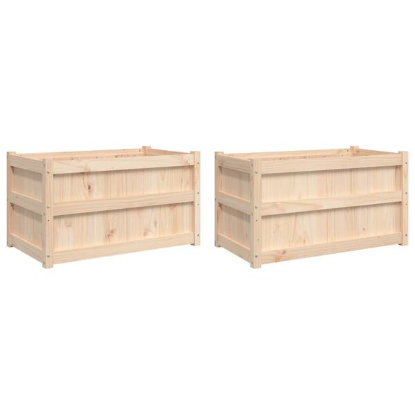 vidaXL Garden Planters 2 pcs Solid Wood Pine
