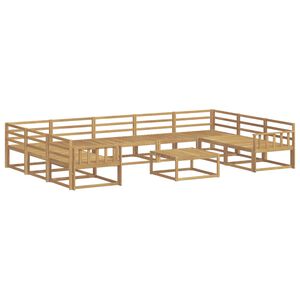 vidaXL Outdoor Sofa Set 10 pcs White Solid Acacia Wood