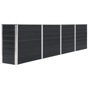 vidaXL Raised Garden Bed 320x40x77 cm Galvanised Steel Anthracite