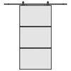 vidaXL Sliding Door with Hardware Set Black 102.5x205 cm Tempered Glass