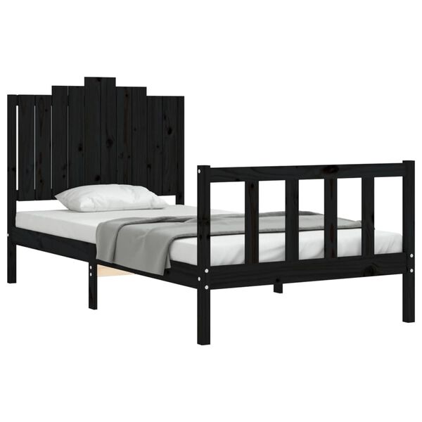vidaXL Bed Frame without Mattress Black 100x200 cm Solid Wood Pine