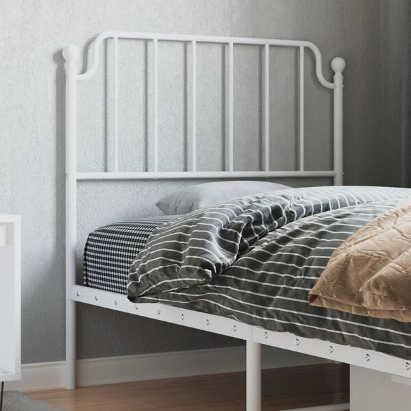 vidaXL Metal Replace Headboard White 90 cm