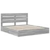 vidaXL Storage Bed Grey Sonoma 180 x 200 cm Engineered Wood