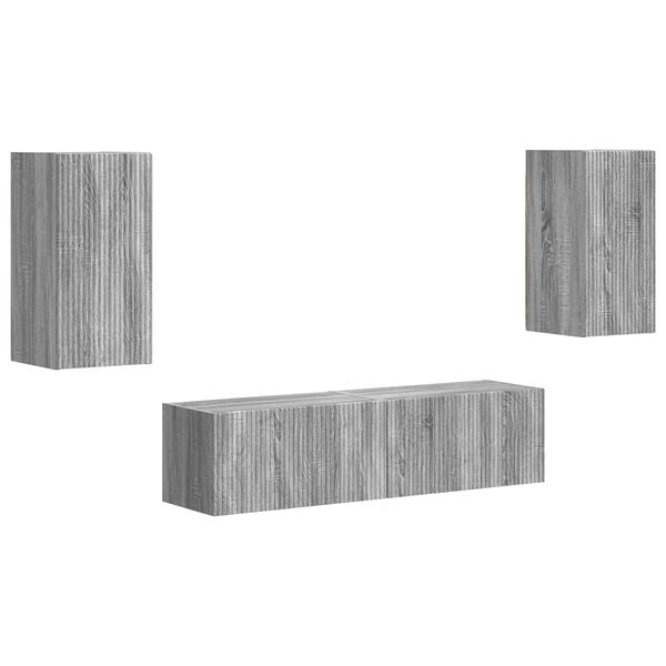 vidaXL TV Cabinet Set 4 pcs Grey Sonoma Engineered Wood