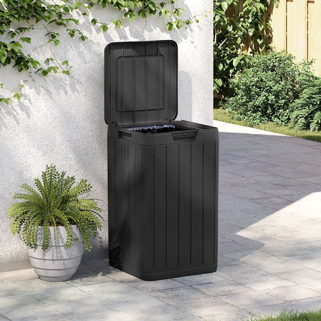 ごみ箱 wackomaria trash can large vidaXL Outdoor Garbage Bin Anthracite 38x38x65 cm PP | vidaXL.co.uk